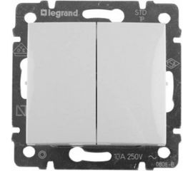 Проходной выключатель Legrand Valena белый двухклавишный 774408 