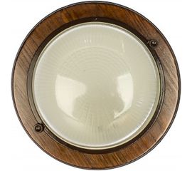 Накладной светильник FERON IP54, 220V 60Вт Е27,дерево, орех, круг НБО 03-60-021, 11573 