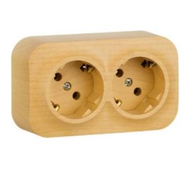 Розетка Legrand 2-м ОП Quteo 16А угол 45град. с заземлением, дерево Leg 782273 263641 