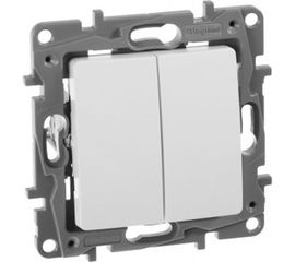 Механизм выключателя Legrand 2-клавишный СП Etika 10АX безвинтовые зажимы белый Leg 672202 