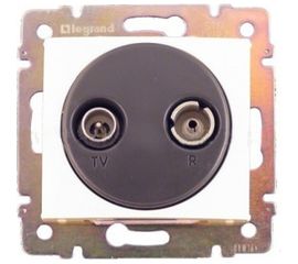 Проходная TV-FM розетка, белая Legrand Valena 774434 