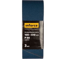 Лента шлифовальная (3 шт; 610х100 мм; P80) Inforce 11-01-509 
