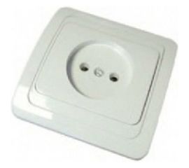 Розетка c защитными шторками, белая 2П 10А TDM Валдай SQ1804-0023 