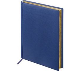 Недатированный ежедневник BRAUBERG А5 138х213 мм "Iguana", 160 л., золотой срез, темно-синий, 125091 