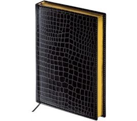 Полудатированный ежедневник BRAUBERG А5 138x213 мм "Alligator", под крокодиловую кожу, 192 л., крем. 124985 