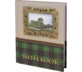 Блокнот BRAUBERG 110 х147 мм, А6, 80л, ламинир. обложка, выборочн. лак, клетка, Шотландка, 123245 