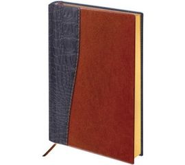 Недатированный ежедневник BRAUBERG А5 138x213 мм "Cayman", комбинированная кожа, 160 л. крем. блок, 123399 