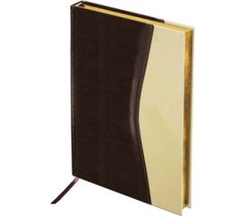 Недатированный ежедневник BRAUBERG А5 138x213 мм "De Luxe", комбинированная кожа, 160 л., золотой 123403 