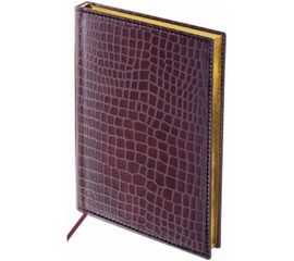 Полудатированный ежедневник BRAUBERG А5 138x213 мм "Alligator", под крокодиловую кожу, 192 л., крем. 124986 