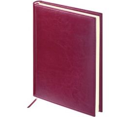 Недатированный ежедневник BRAUBERG А5 138х213 мм "Imperial", 160 л., кремовый блок, бордовый, 123415 