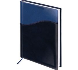 Недатированный ежедневник BRAUBERG А5 138х213 мм "Bond", 160 л., темно-синий/синий, 126220 