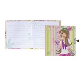 Блокнот BRAUBERG 135 х135 мм, А6, 60л, тверд. переплет, металл. замок, блестки, 123549 