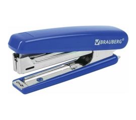 Степлер №10 BRAUBERG Classic, до 12 листов, с антистеплером, синий, 228499 