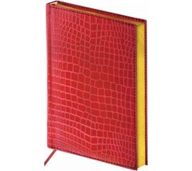 Полудатированный ежедневник BRAUBERG А5 138x213 мм "Alligator", под крокодиловую кожу, 192 л., крем. 124987 