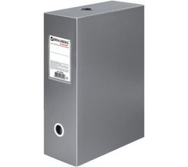 Архивный короб Energy, пластик, 10 см, разборный, серый, 0,9 мм, BRAUBERG 236855 