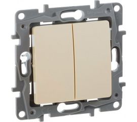 Механизм выключателя Legrand 2-клавишный СП Etika 10АX безвинтовые зажимы слоновая кость Leg 672302 