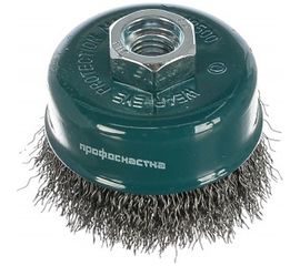 Щетка чашечная с гофрированной стальной проволокой Мастер 002 (75 мм; М14) Профоснастка 20101002 