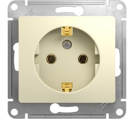 Механизм розетки Schneider Electric 1-м СП Glossa 16А с заземлением, бежевый GSL000243 