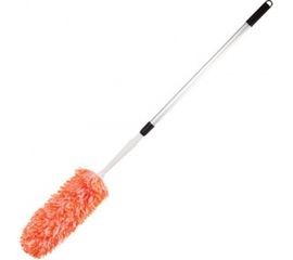 Сметка-метелка для смахивания пыли ЛАЙМА оранжевая, 160 см 603619 