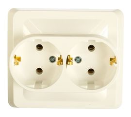 Розетка Schneider Electric 2-м СП Этюд 16А с заземлением, белая SchE PC16-007B 