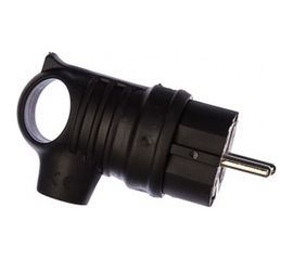 Каучуковая кабельная вилка с крючком 220В 16А с/з, IP44, чёрная BEMIS BK1-1402-2021 8698523910214 