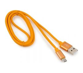 Кабель Cablexpert USB 2.0 AM/microB, серия Silver, длина 1 м, оранжевый, блистер, CC-S-mUSB01O-1M 