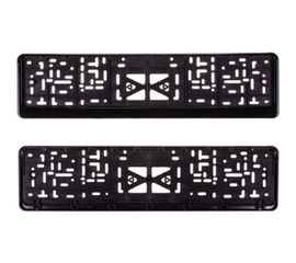 Рамка для номера SKYWAY пластмассовый, с защелкой, черная, без надписи, полированная S04102003 