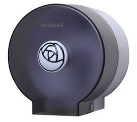 Диспенсер для туалетной бумаги в стандартных рулонах ЛАЙМА круглый, тонированный серый 605046 