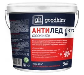 Антигололедный сухой реагент GOODHIM 500 № 31, ведро, 5 кг 40276 