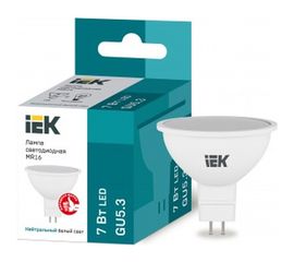 Светодиодная лампа IEK ECO MR16 софит 7Вт 230В 4000К GU5.3 LLE-MR16-7-230-40-GU5 