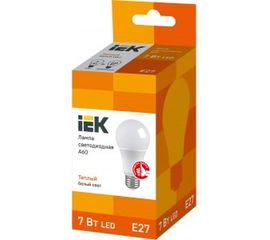 Лампа IEK LED A60 шар 7 Вт 230 В 3000К E27 LLE-A60-7-230-30-E27 