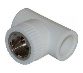 Комбинированный тройник Энкор PPRC ф25ммх3/4 ВР белый 45451 