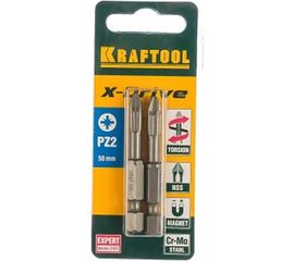Биты "EXPERT" (E 1/4"; PZ 2; 50 мм; 2 шт.) KRAFTOOL 26123-2-50-2 
