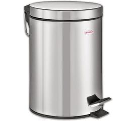 Ведро-контейнер для мусора с педалью ЛАЙМА 12 л, зеркальное 232261 