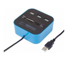 Разветвитель USB на 3 порта + картридер "Все в одном" черный REXANT 18-4121 