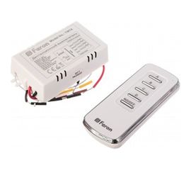 Дистанционный выключатель FERON TM74 230V 1000W 4-х канальный 30м с пультом управления, белый 23263 