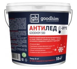 Антигололедный сухой реагент GOODHIM 500 № 31, ведро, 10 кг 40283 