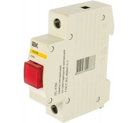 Сигнальная лампа IEK, DIN 1P, красная матрица, ЛС-47М, ИЭК MLS20-230-K04 