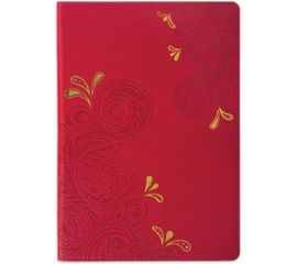 Блокнот BRAUBERG Orient А5 148x218 мм, 128 л, кожзаменитель с тиснением, клетка, красный 128045 