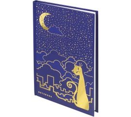 Блокнот BRAUBERG А5 135х206 мм, 80 л, твердый переплет, клетка, фольга, Кошечка, 126051 