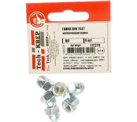 Колпачковая гайка Tech-Krep DIN1587 оцинкованная М8 6 шт - пакет 112278 