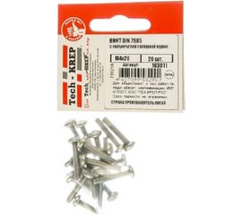 Винт Tech-Krep DIN7985 с полукруглой головкой, оцинкованный М4х20 20 шт - пакет 103011 