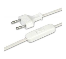 Провод с выключателем и евровилкой 2м, белый REV 05680 5 