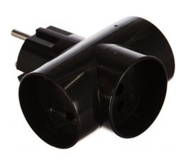 Тройник TDM 3х2П 16А 250B черный SQ1806-0042 