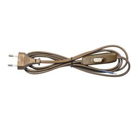 Проходной выключатель REV 2,5А с проводом и евровилкой, длина шнура: 1.9м, цвет: золотистый, 24516 2 