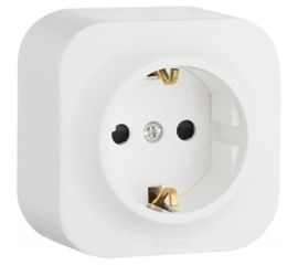 Розетка Legrand 2К+З без шторок, белая 782211 
