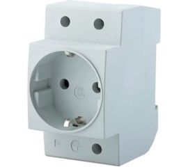 Розетка на DIN-рейку STEKKER 2P+PE 16А, серая ,PST16-70-20 39171 