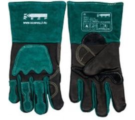 Сварочные краги Кедр КС-20 ПРЕМИУМ черно-зеленые, р-р M 8007387 