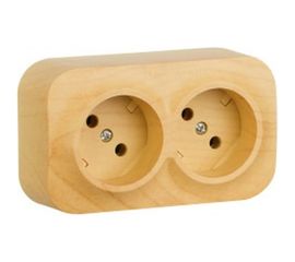 Розетка Legrand Quteo 2-м ОП 16А IP20 угол 45град. без заземл. дерево Leg 782272 263640 