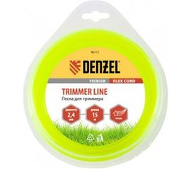 Леска для триммера звезда 2,4 мм х 15 м блистер FLEX CORD DENZEL 96112 